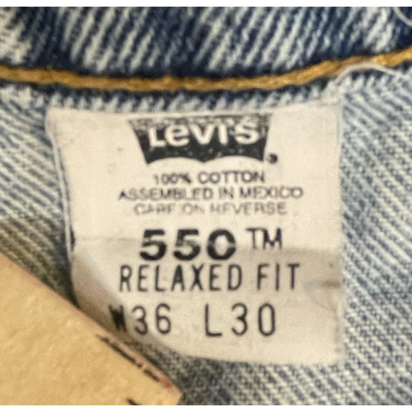 Vintage Levis 550 Jeans Mens 36x30 Blue Relaxed Fit Straight Leg Red Tab 90s - Picture 9 of 15